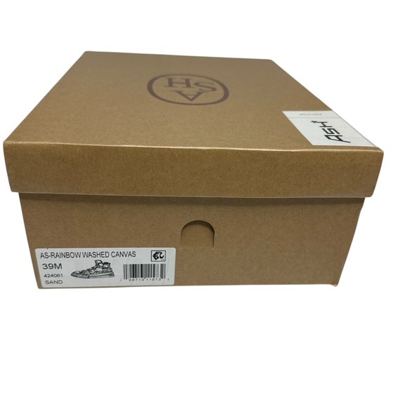 NEW W/BOX ASH Rainbow Washed Canvas High Top Sneakers in Sand 39 - Picture 9 of 13